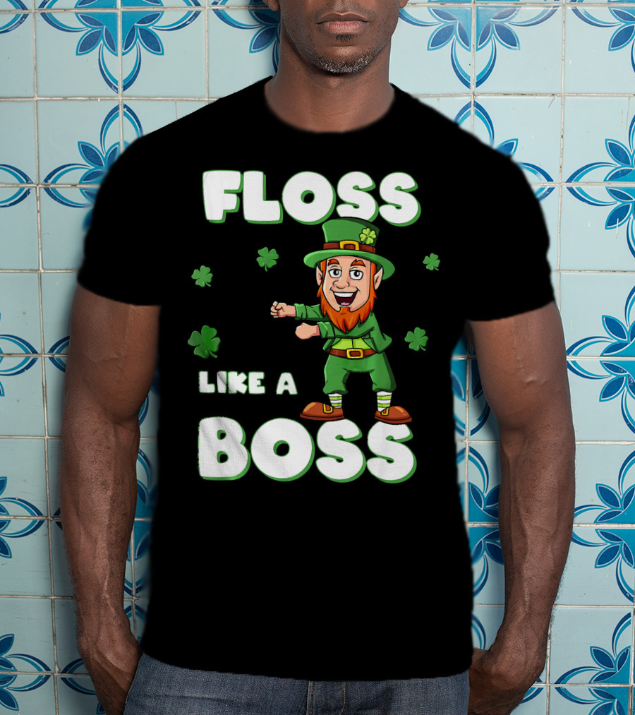 Floss Like A Boss Leprechaun St Patricks Clover Dance T-Shirt