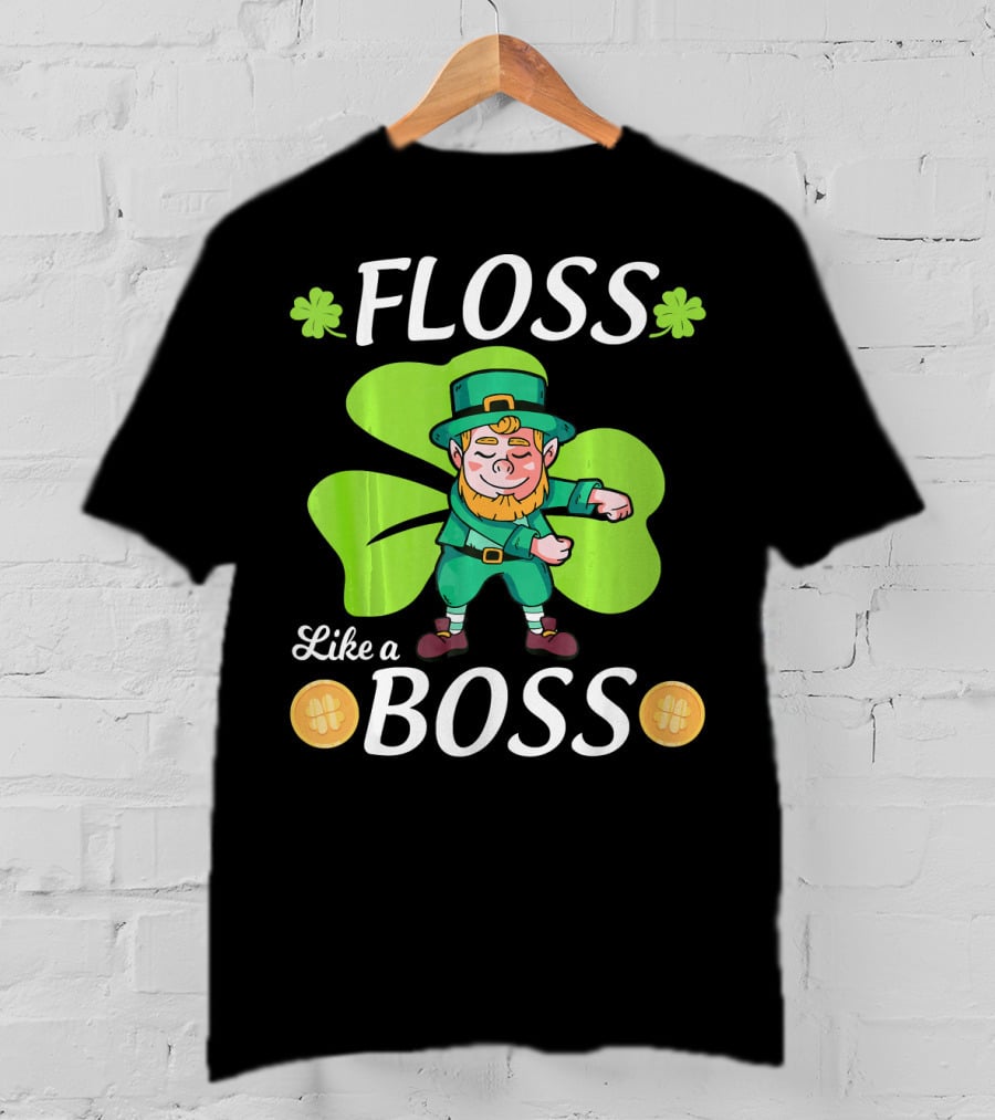 Floss Like A Boss Leprechaun Shamrock Coins T-Shirt