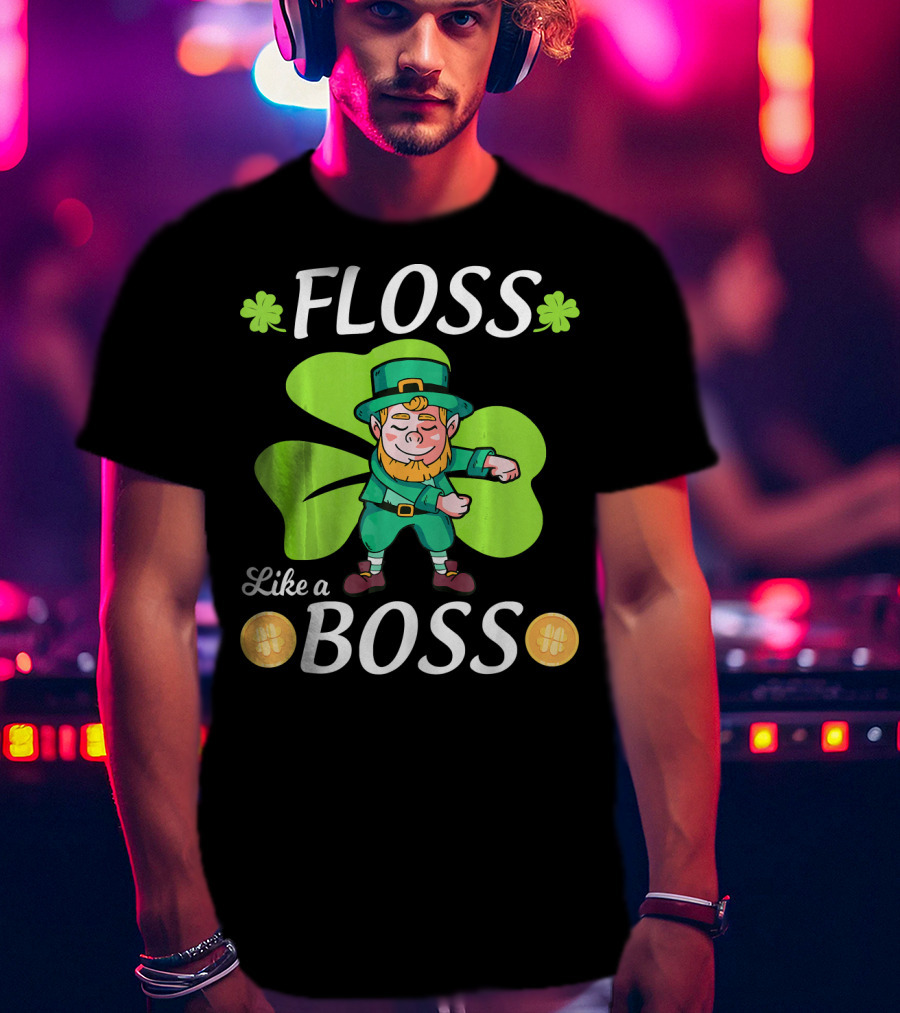 Floss Like A Boss Leprechaun Shamrock Coins T-Shirt