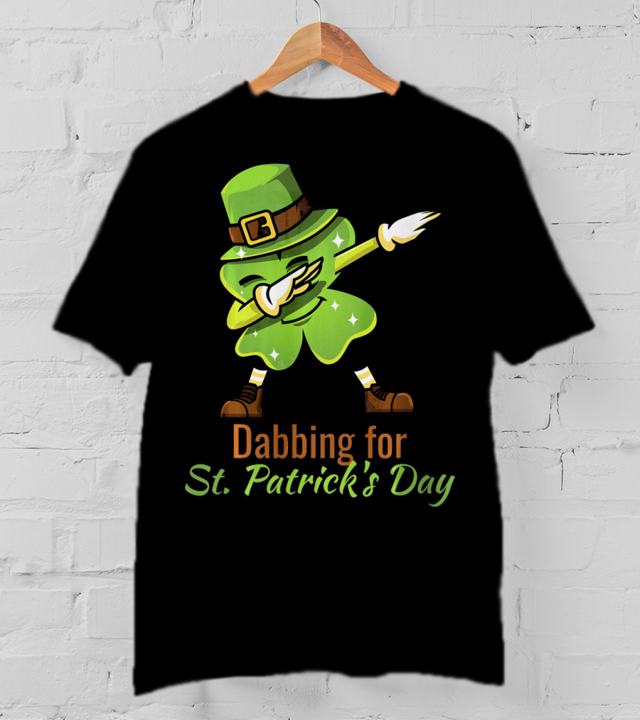 Dabbing For St. Patrick's Day Funny Dabbing Shamrock T-Shirt