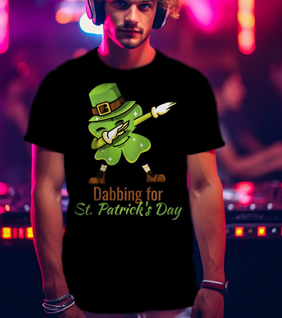 Dabbing For St. Patrick's Day Funny Dabbing Shamrock T-Shirt