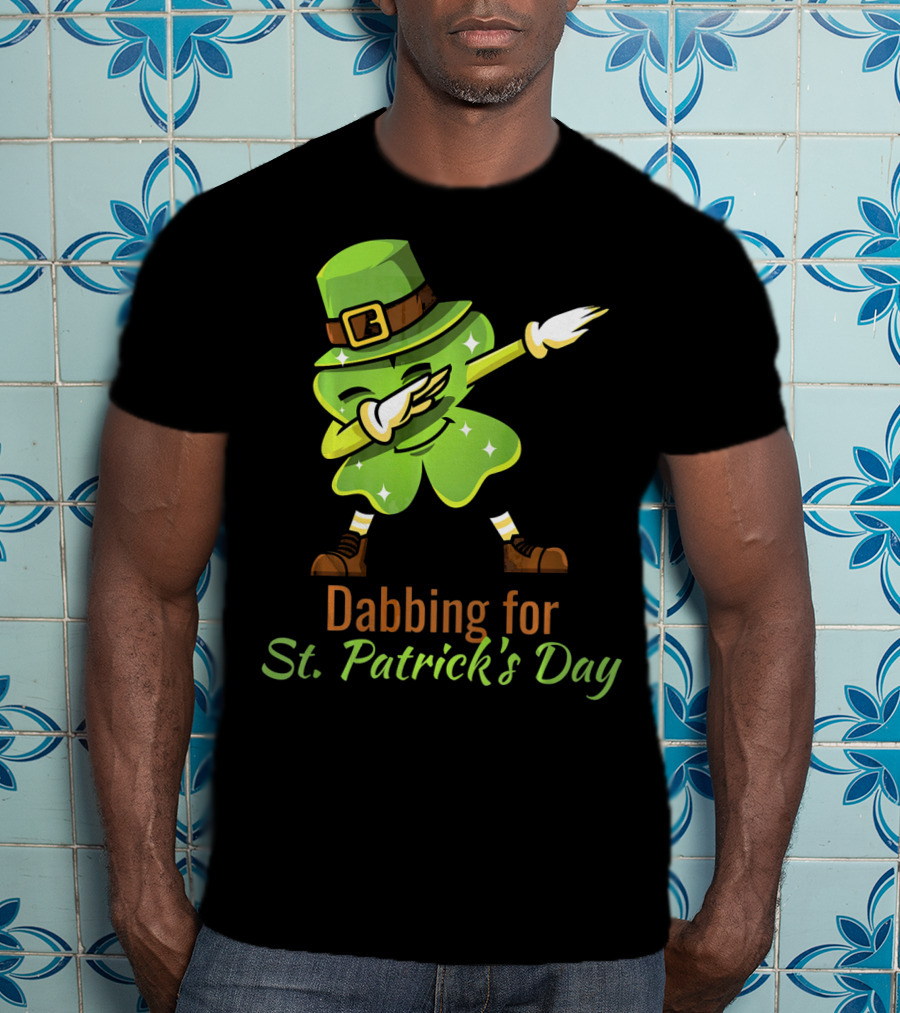 Dabbing For St. Patrick's Day Funny Dabbing Shamrock T-Shirt