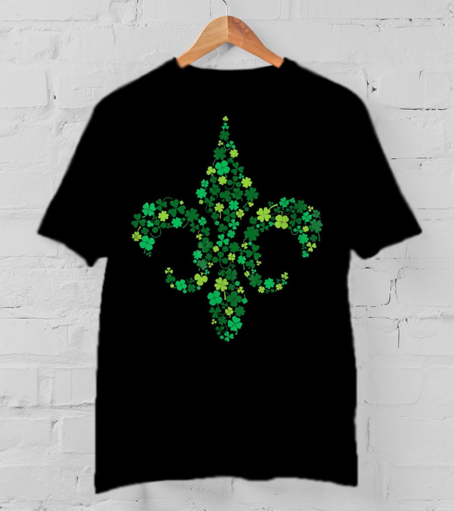 Lucky Fleur De Lis Clover Green St. Patrick's Day T-Shirt