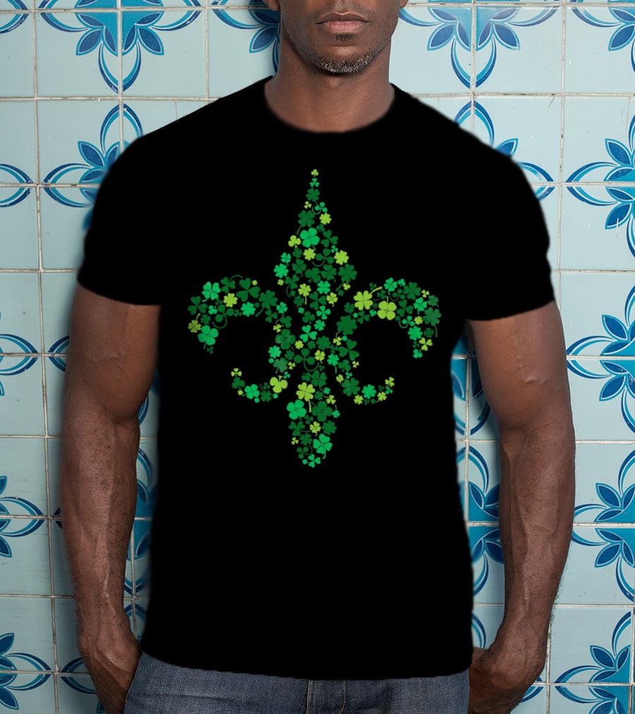 Lucky Fleur De Lis Clover Green St. Patrick's Day T-Shirt