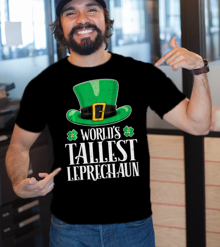 World's Tallest Leprechaun Hat Clovers St Patricks T-Shirt