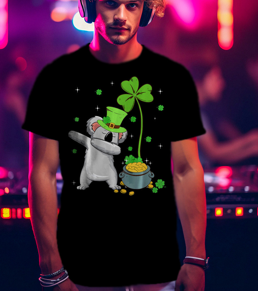 Shamrock Leprechaun Koala Pot Of Gold St Patricks T-Shirt
