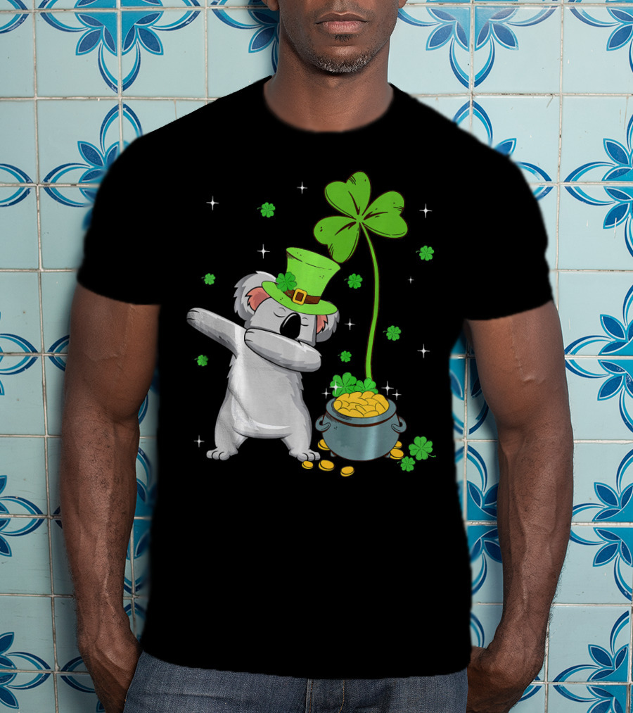 Shamrock Leprechaun Koala Pot Of Gold St Patricks T-Shirt