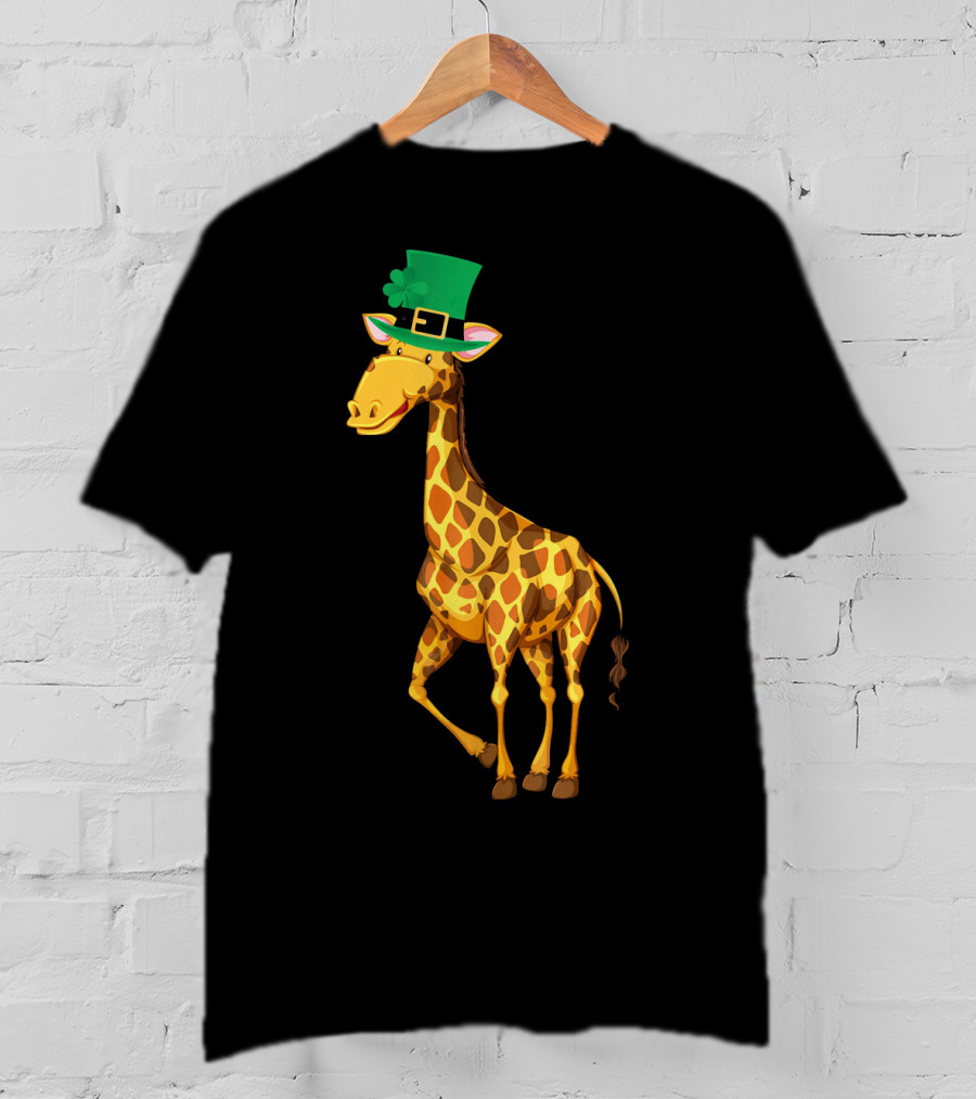 Lucky Leprechaun Cute Giraffe T-Shirt