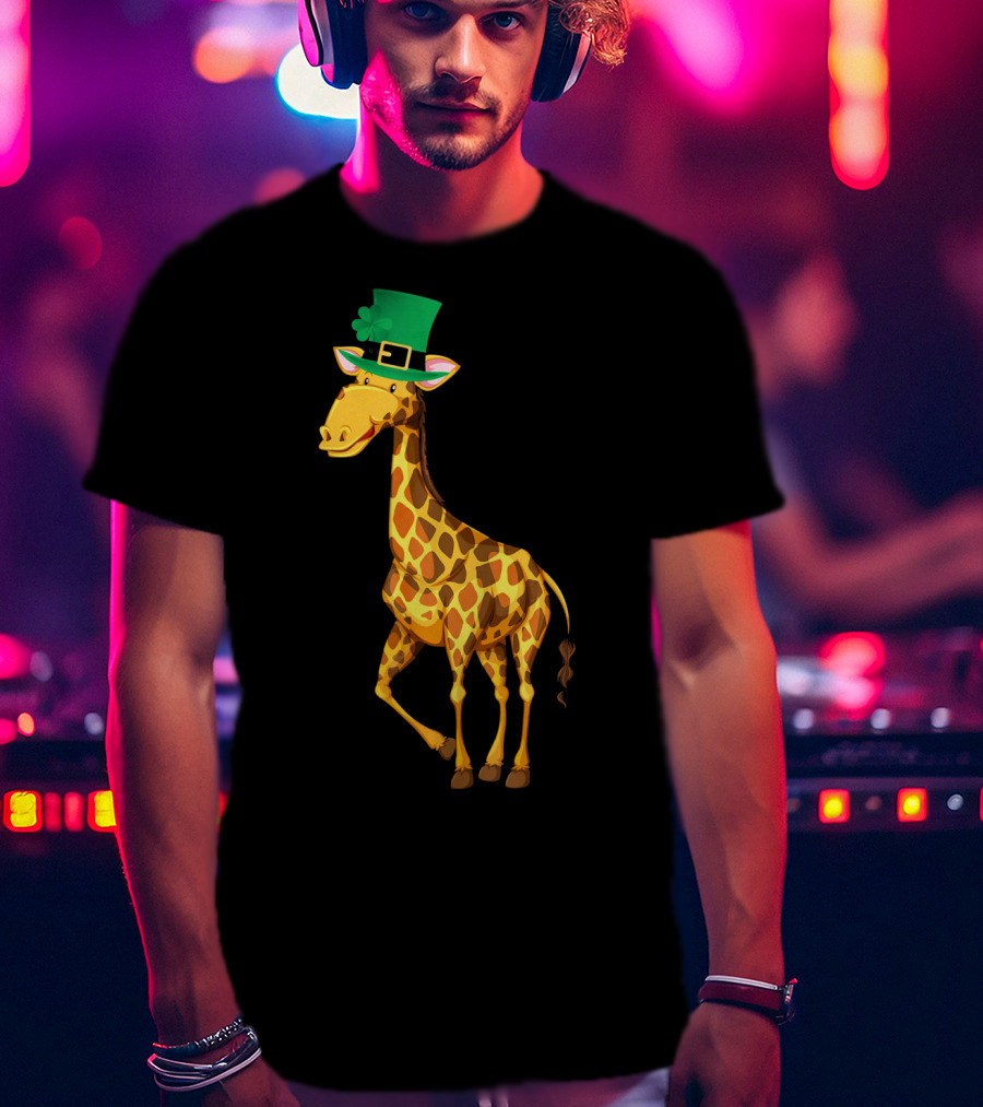 Lucky Leprechaun Cute Giraffe T-Shirt