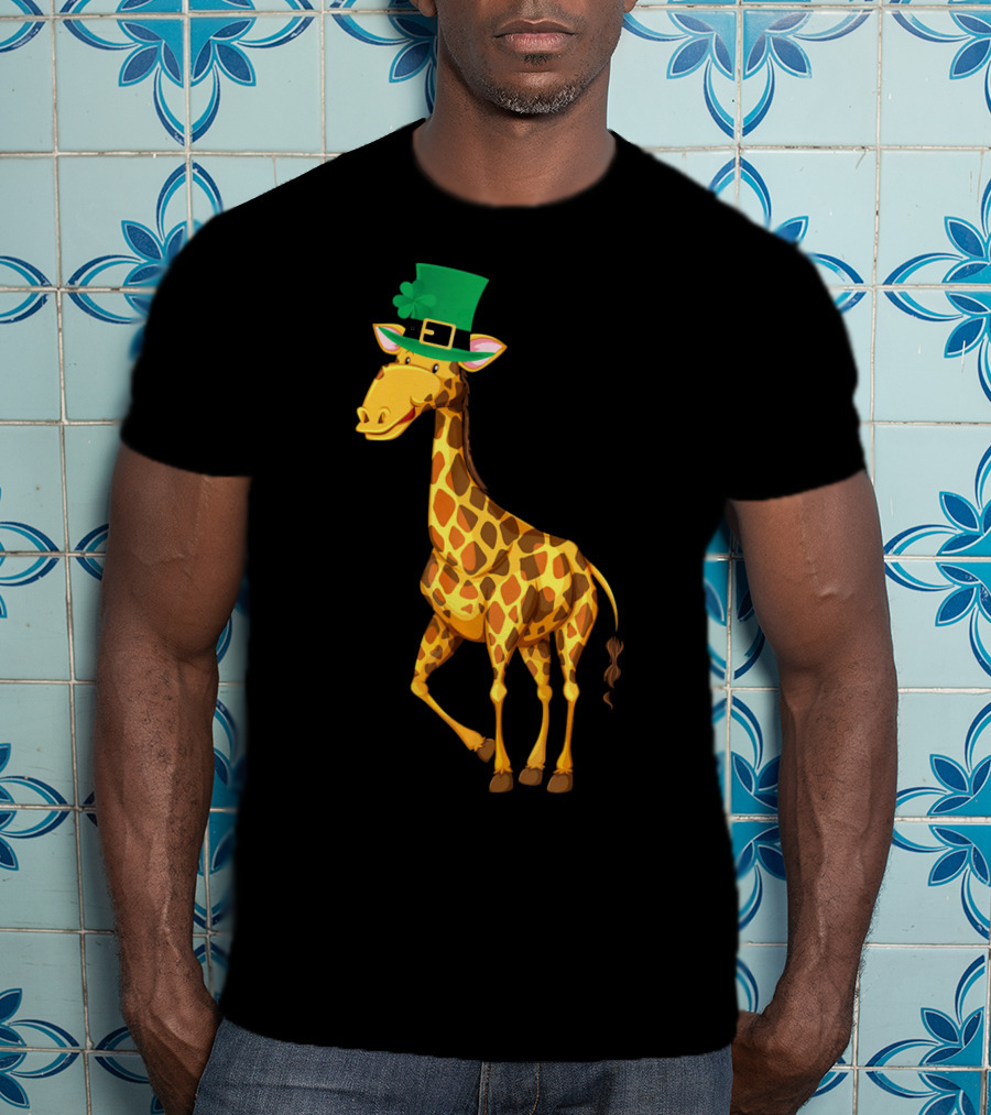 Lucky Leprechaun Cute Giraffe T-Shirt