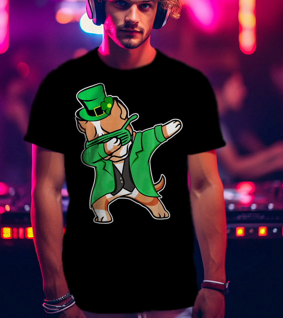 Dabbing Pitbull Leprechaun St. Patrick's Day T-Shirt