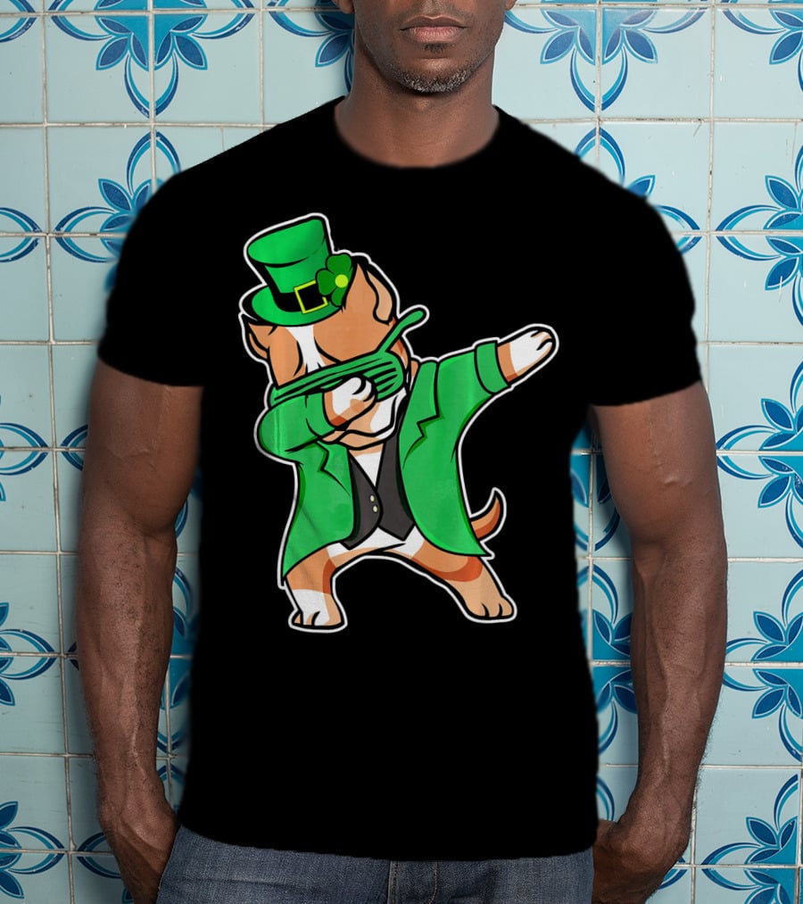 Dabbing Pitbull Leprechaun St. Patrick's Day T-Shirt