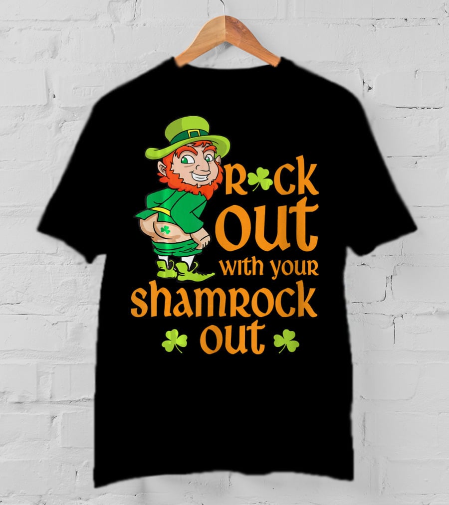 St Patricks Day Rock Out With Your Shamrock Out T-Shirt