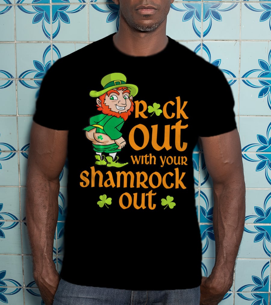 St Patricks Day Rock Out With Your Shamrock Out T-Shirt