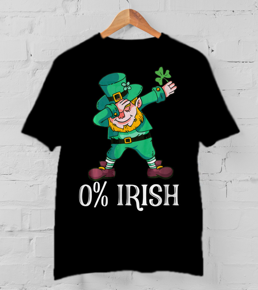 0% Irish Dabbing Leprechaun St Patricks T-Shirt