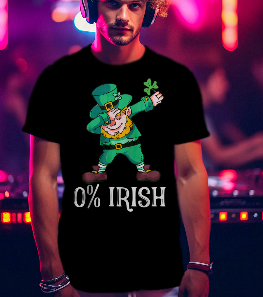 0% Irish Dabbing Leprechaun St Patricks T-Shirt