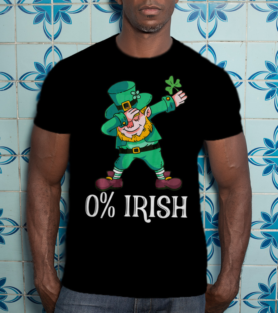 0% Irish Dabbing Leprechaun St Patricks T-Shirt