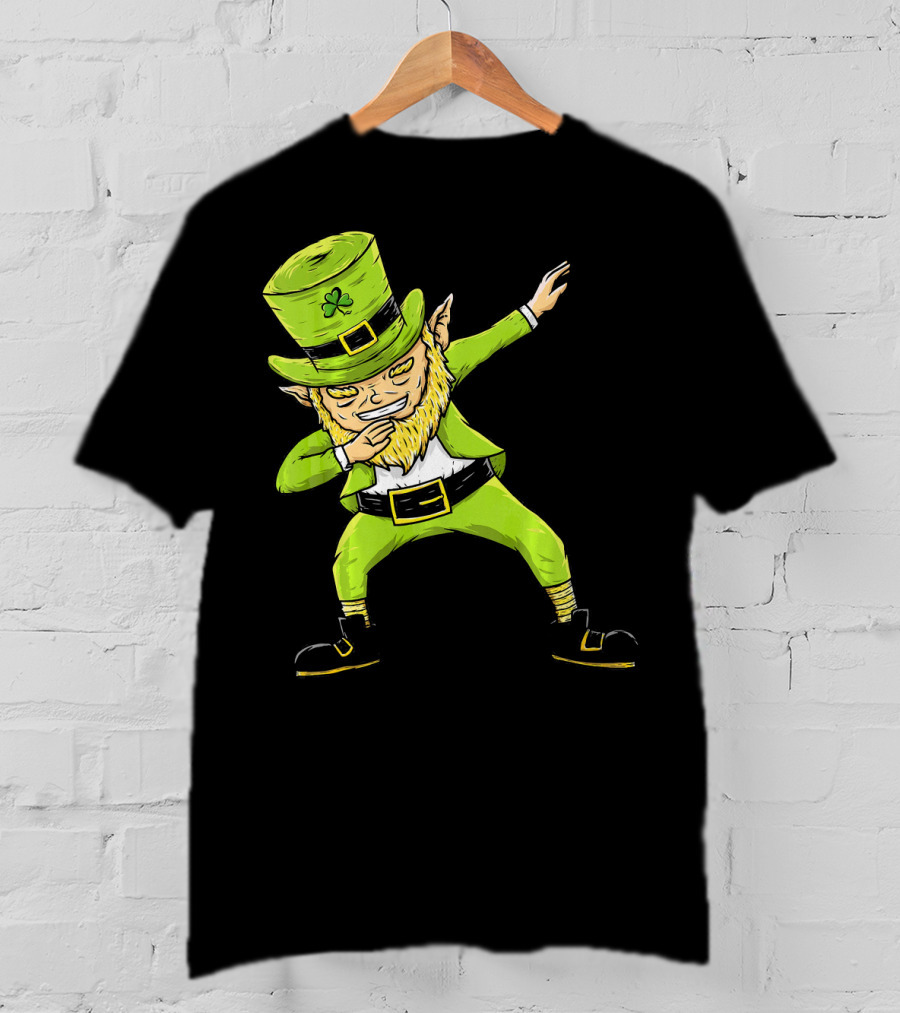 Funny Dabbing Leprechaun Boys St Patrick's Day Dance T-Shirt