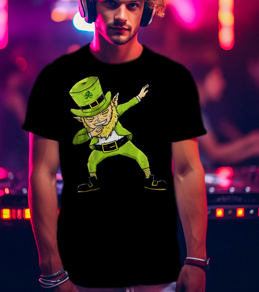 Funny Dabbing Leprechaun Boys St Patrick's Day Dance T-Shirt