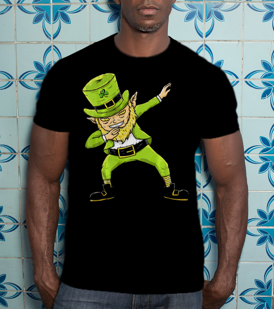 Funny Dabbing Leprechaun Boys St Patrick's Day Dance T-Shirt