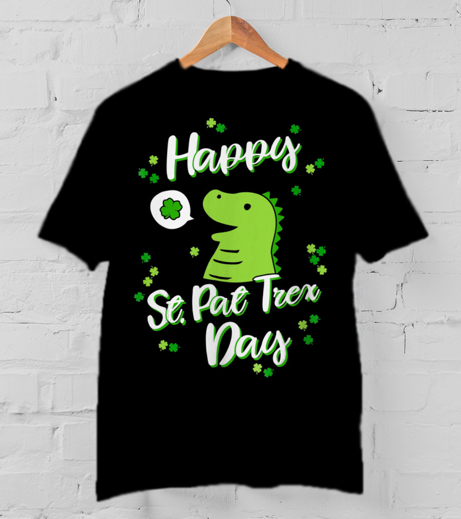 Happy St. Pat Trex Day With Dinosaur And Shamrocks T-Shirt