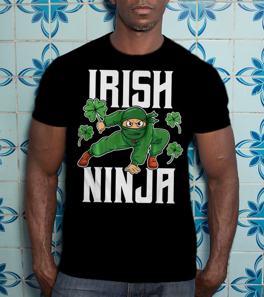 Irish Ninja Shamrock Warrior Awesome T-Shirt