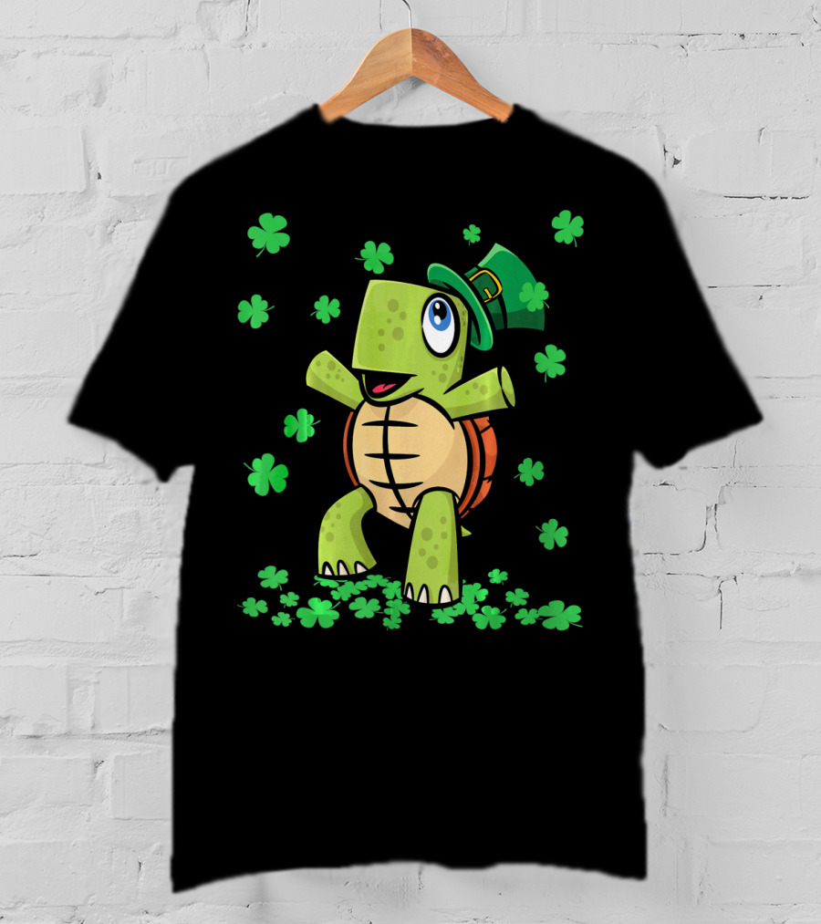 St Patricks Day Irish American Turtle Leprechaun Shamrock T-Shirt