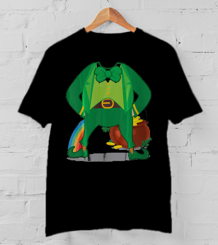 Leprechaun Costume Funny Paddy's Pot Of Gold Rainbow T-Shirt