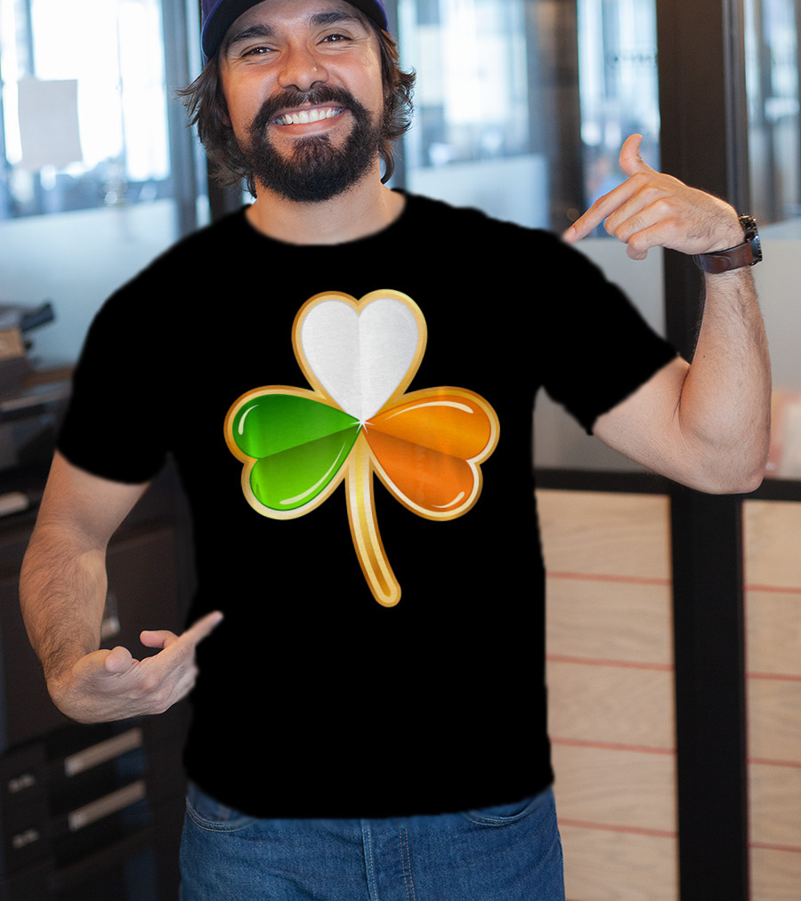 Shamrock Irish Flag Colors Green Tie St Pat T-Shirt
