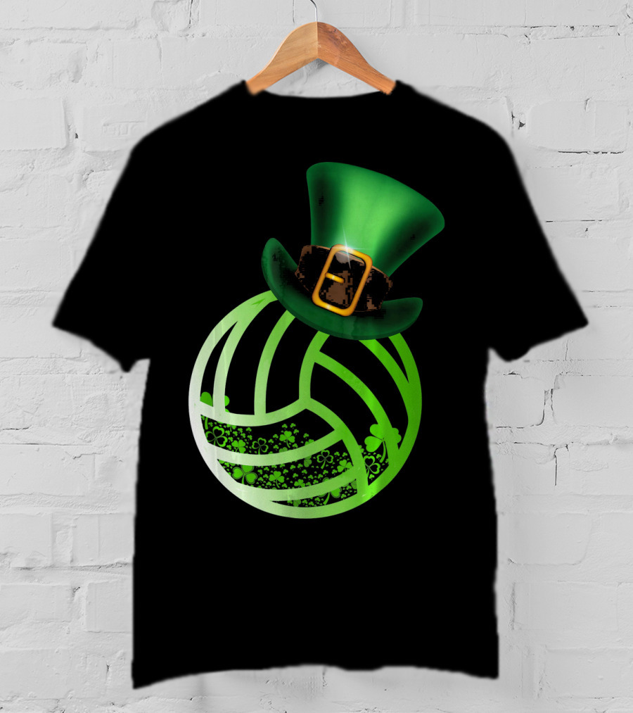 Shamrock Volleyball Leprechaun St Patrick's Green Hat T-Shirt