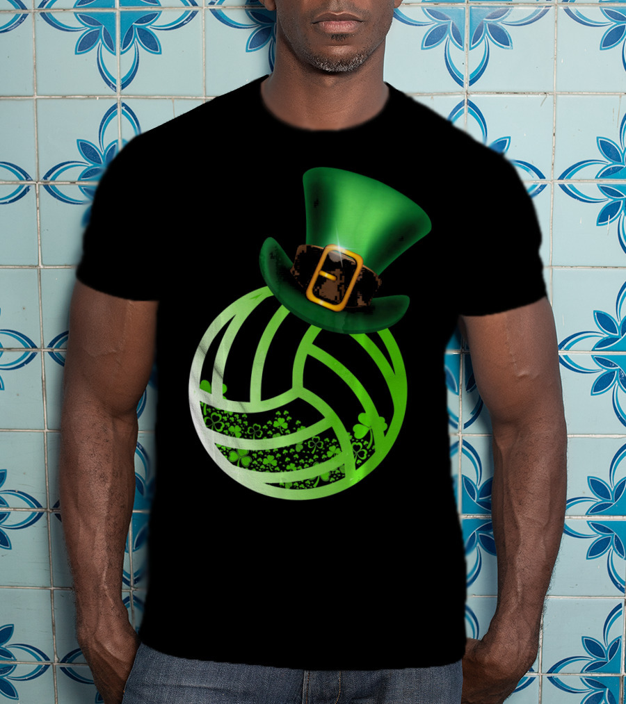 Shamrock Volleyball Leprechaun St Patrick's Green Hat T-Shirt