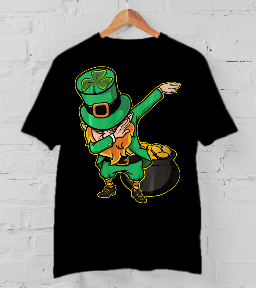 Dabbing Leprechaun Dabechaun Pot Of Gold T-Shirt