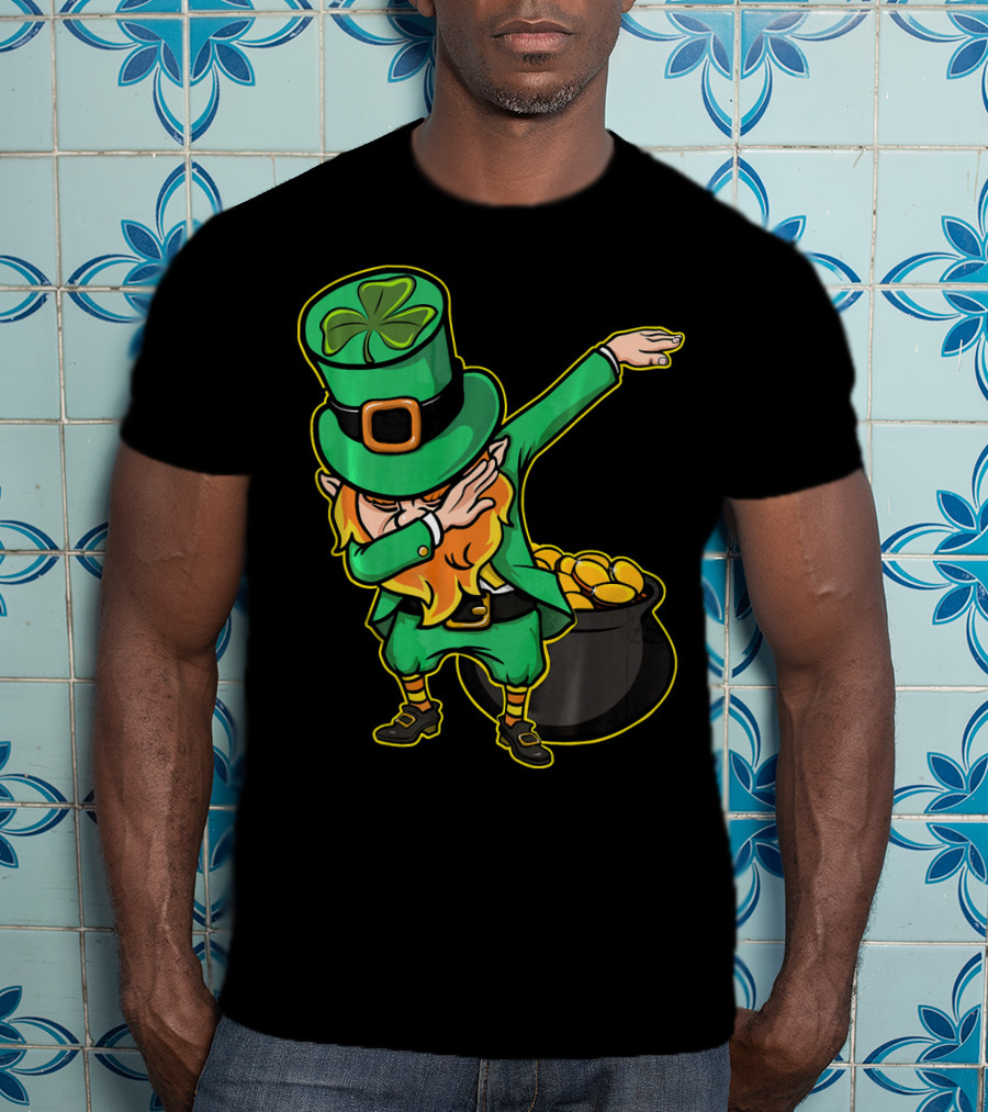Dabbing Leprechaun Dabechaun Pot Of Gold T-Shirt