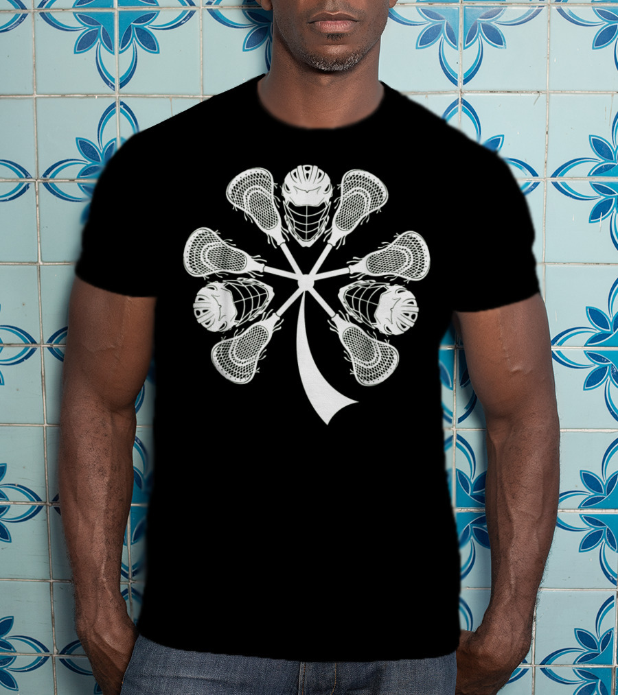 Irish Lacrosse Helmet And Sticks Shamrock T-Shirt