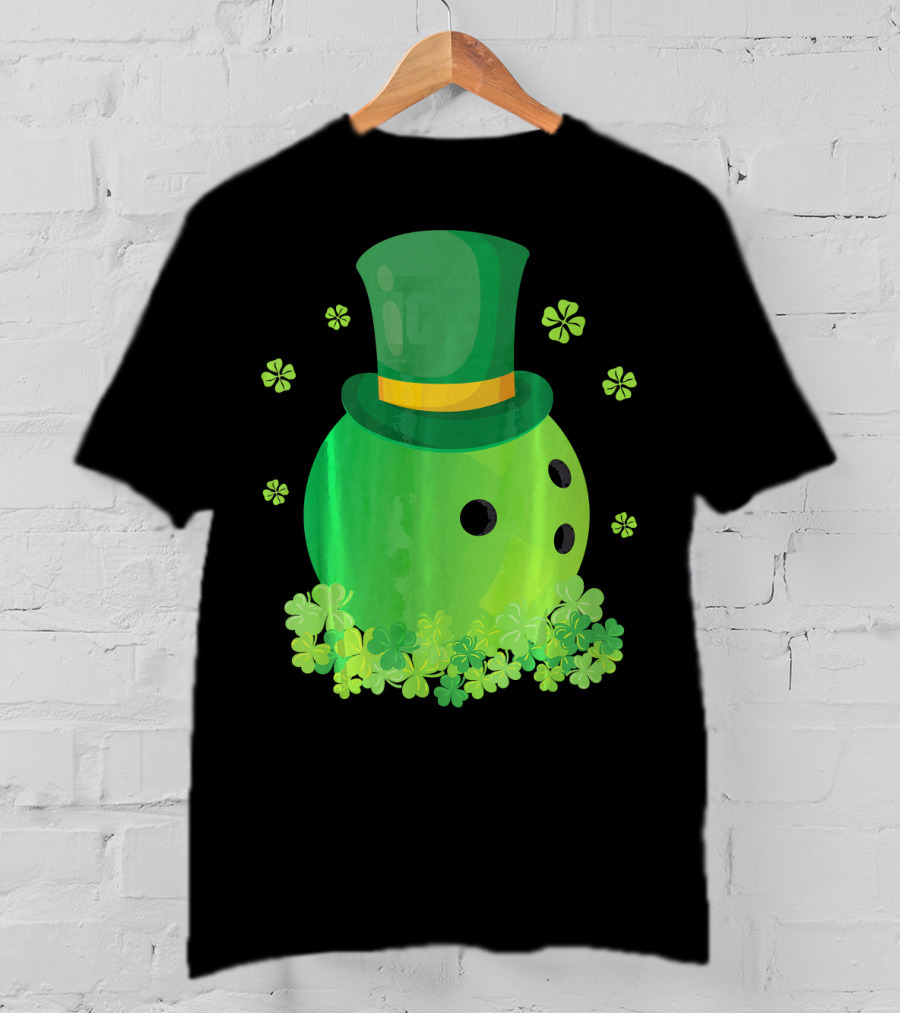 Bowling Leprechaun Hat Clover Luck T-Shirt
