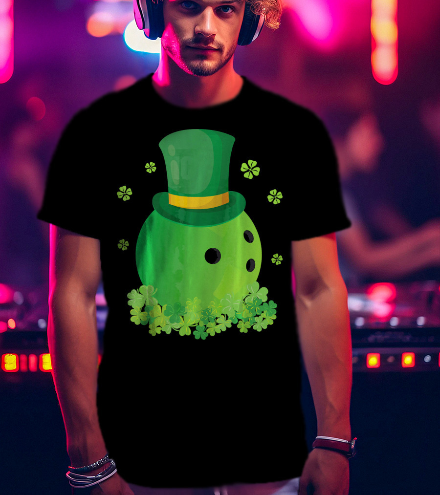Bowling Leprechaun Hat Clover Luck T-Shirt