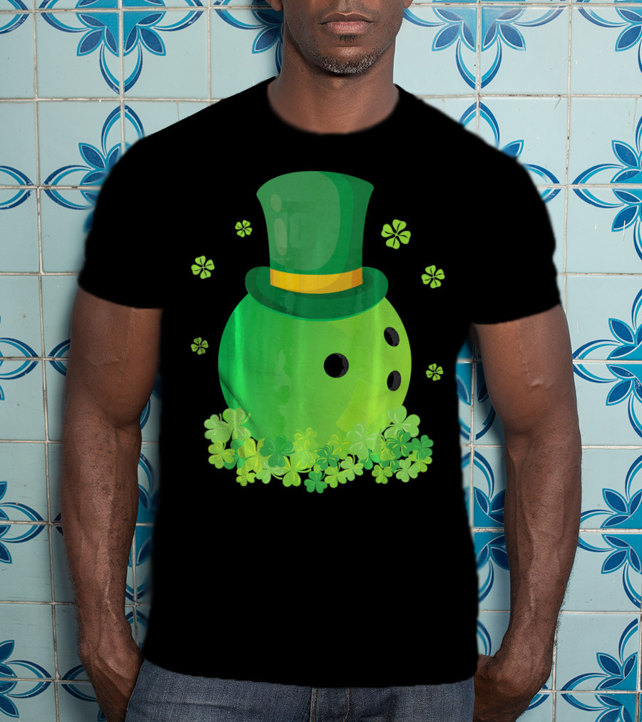 Bowling Leprechaun Hat Clover Luck T-Shirt
