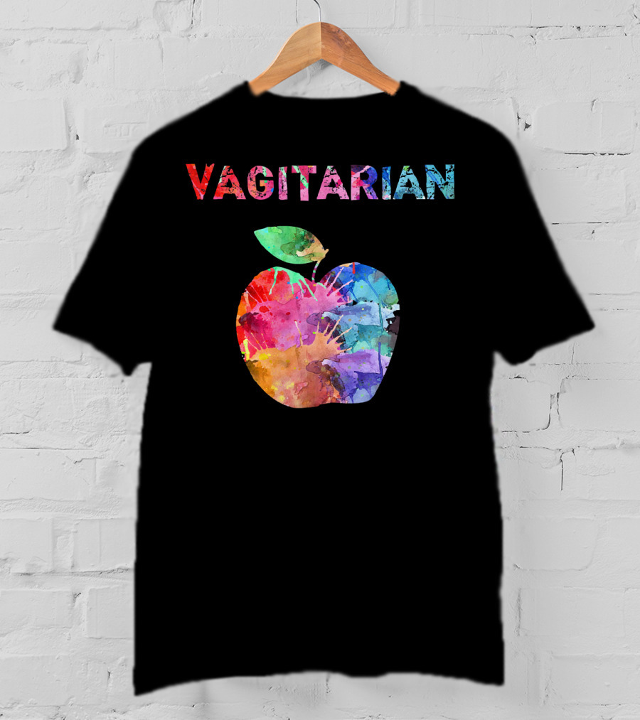 Vagitarian Watercolor Apple Vegetarian Funny T-Shirt