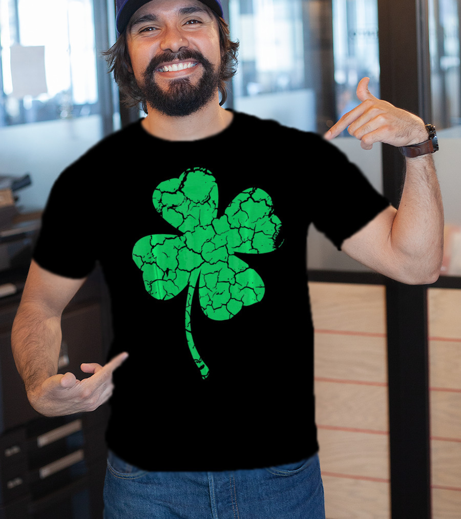 Distressed Four Leaf Clover Lucky T-Shirt