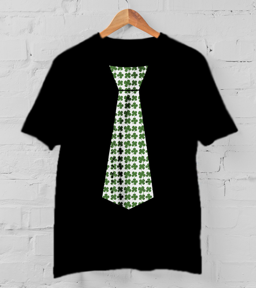 Cute Green Shamrock Necktie For St. Patrick's Day Celebrations T-Shirt