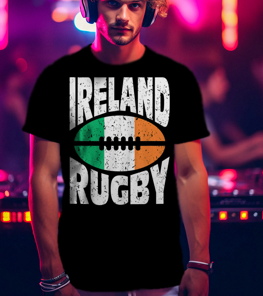 Ireland Rugby Irish Flag Rugby Ball T-Shirt
