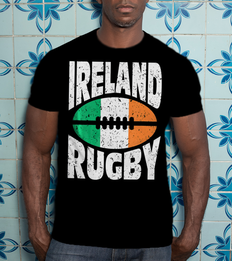 Ireland Rugby Irish Flag Rugby Ball T-Shirt
