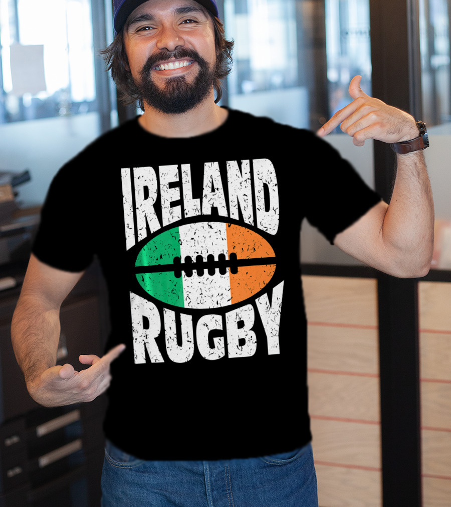 Ireland Rugby Irish Flag Rugby Ball T-Shirt