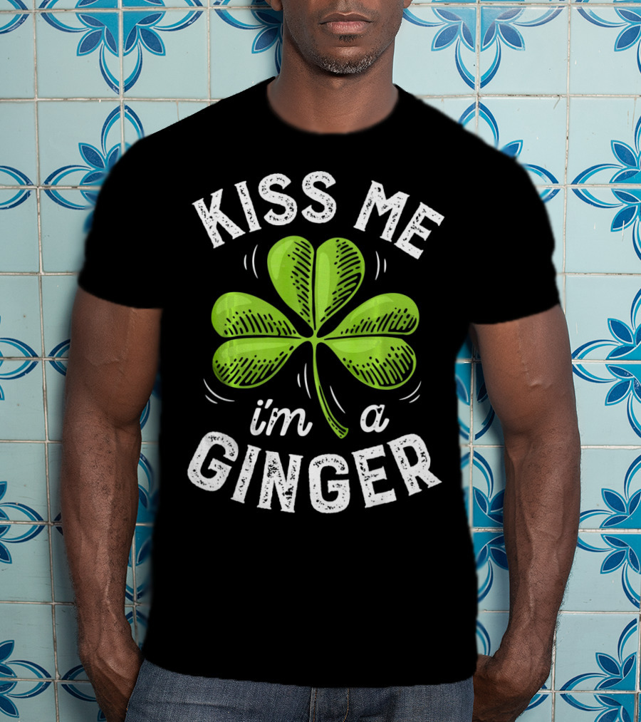 Kiss Me I'm A Ginger St Patrick's Shamrock T-Shirt