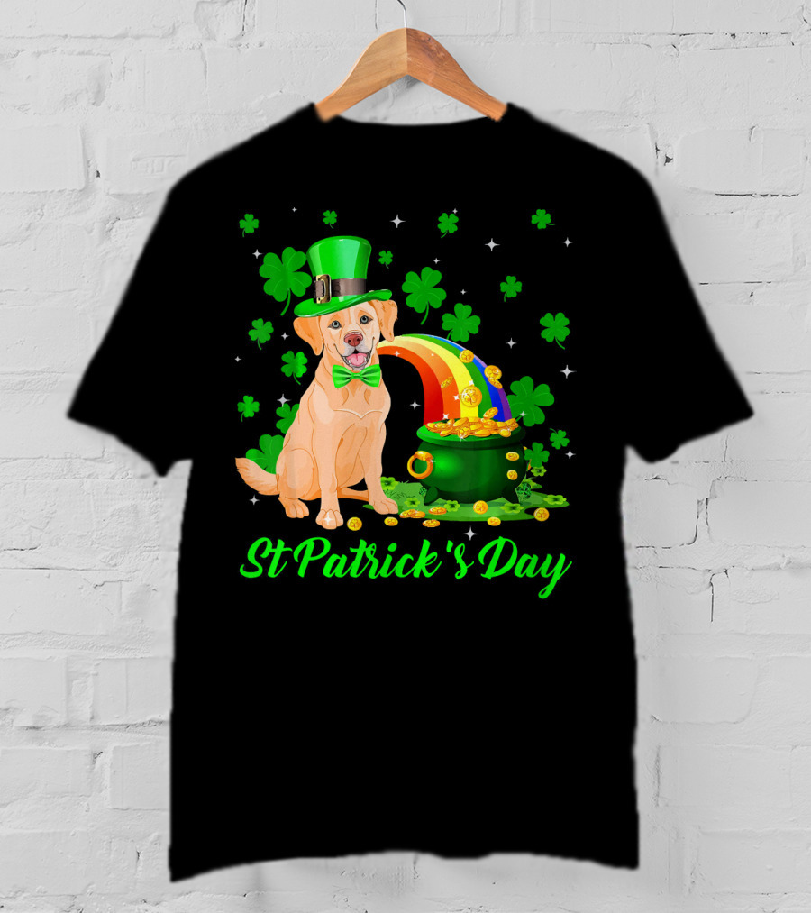 St Patrick's Day Leprechaun Golden Retriever T-Shirt
