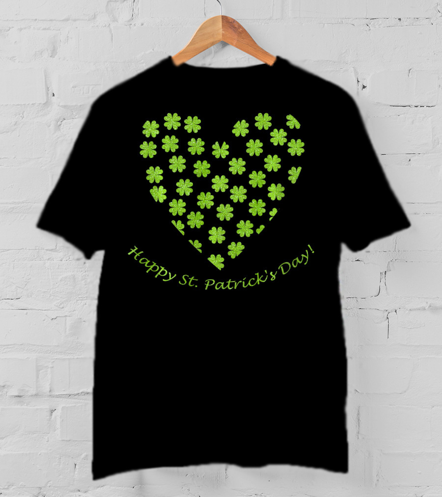 Happy St. Patrick's Day Heart Shamrock T-Shirt