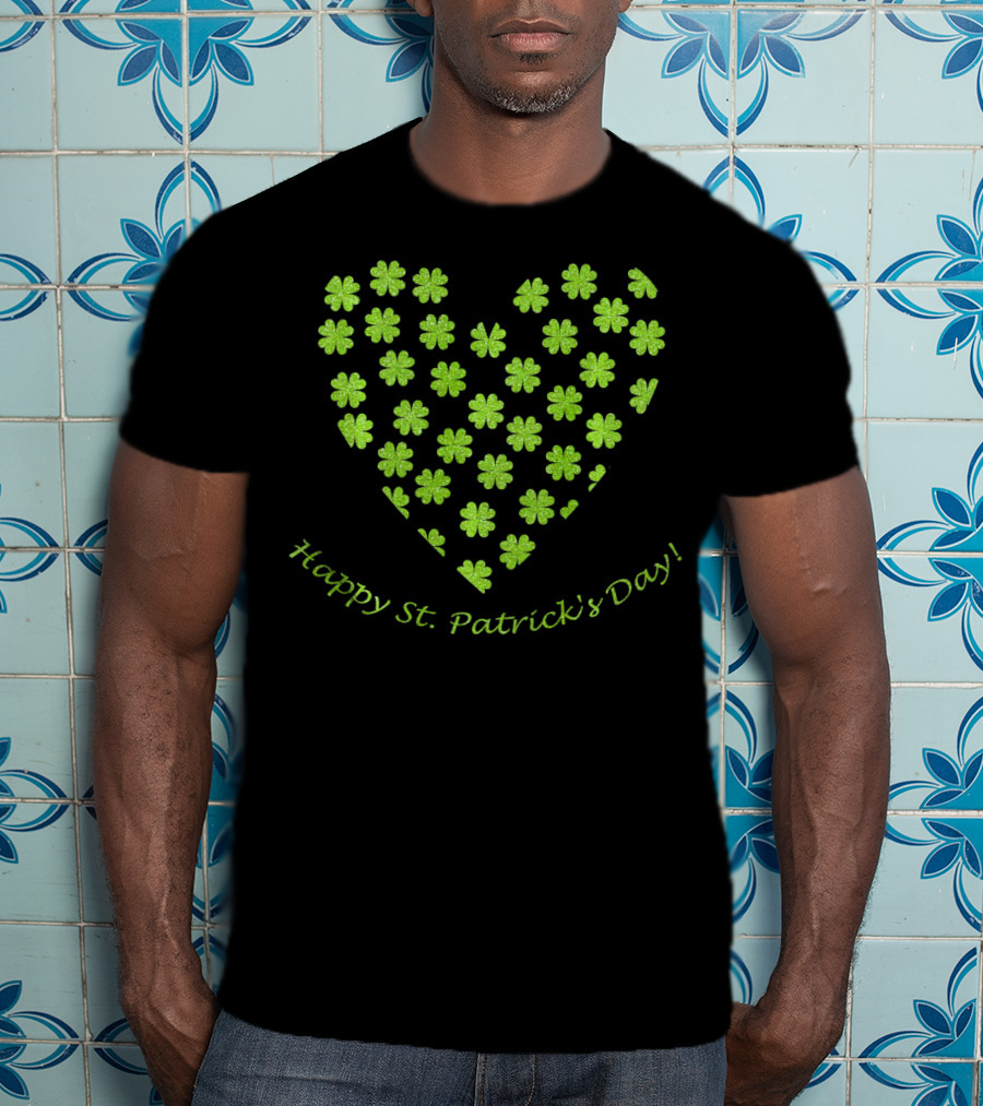 Happy St. Patrick's Day Heart Shamrock T-Shirt