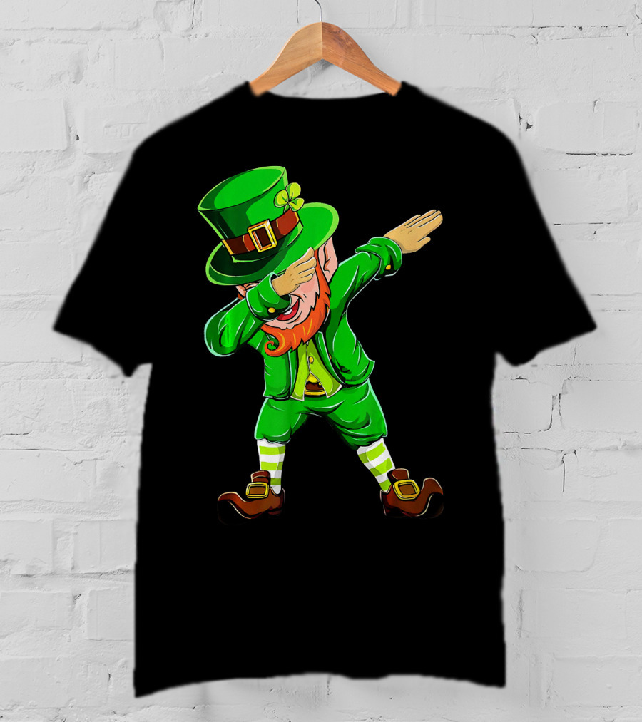 Dabbing Leprechaun Funny St Patrick Day Green Costume Irish Dance T-Shirt