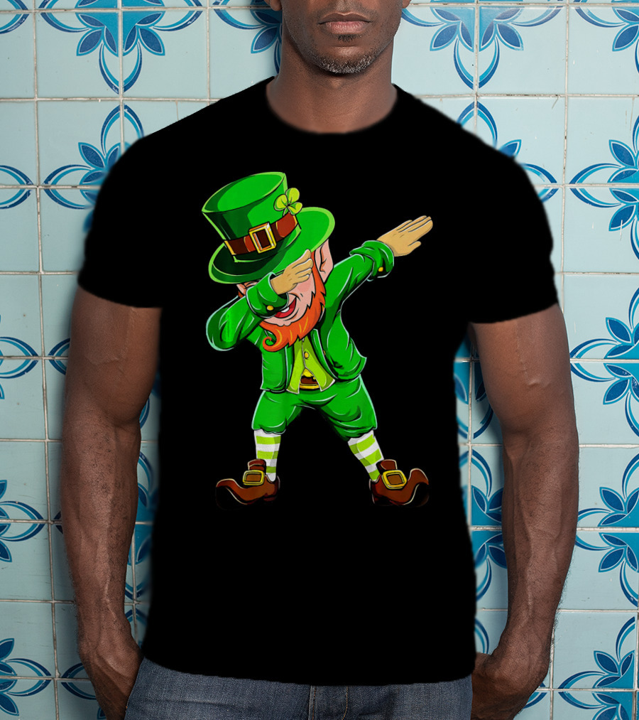 Dabbing Leprechaun Funny St Patrick Day Green Costume Irish Dance T-Shirt