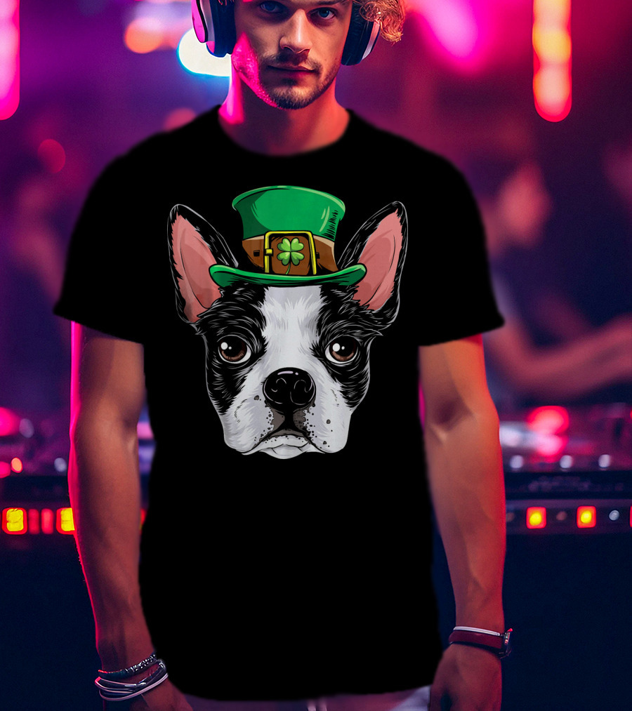 Boston Terrier Saint Patrick's Day Hat T-Shirt